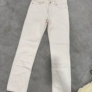 A Denim straight leg jeans pants